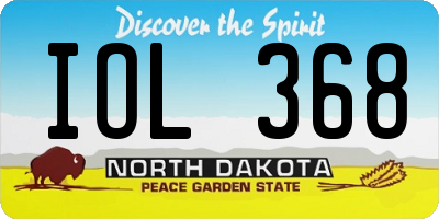 ND license plate IOL368