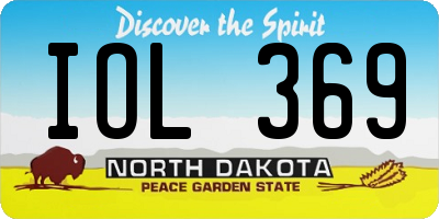 ND license plate IOL369