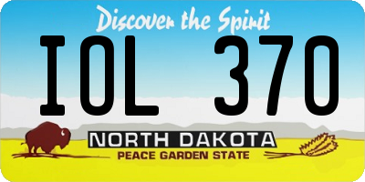 ND license plate IOL370