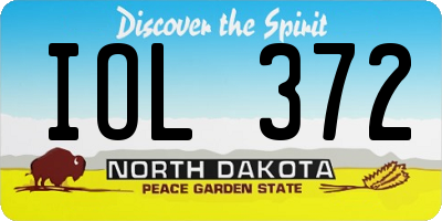 ND license plate IOL372