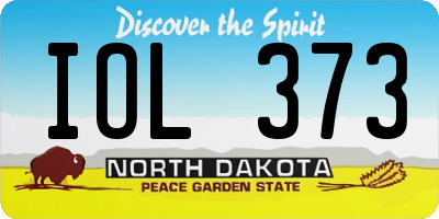 ND license plate IOL373