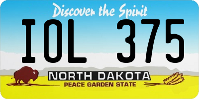 ND license plate IOL375