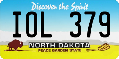 ND license plate IOL379