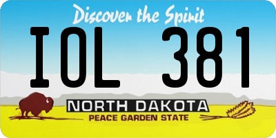ND license plate IOL381