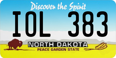 ND license plate IOL383