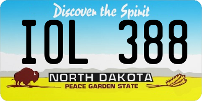 ND license plate IOL388