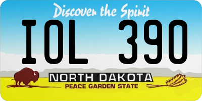 ND license plate IOL390