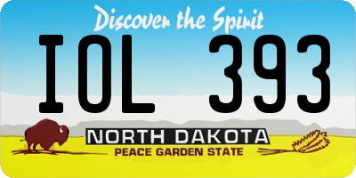 ND license plate IOL393