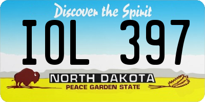 ND license plate IOL397