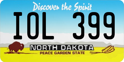 ND license plate IOL399