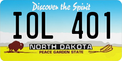 ND license plate IOL401
