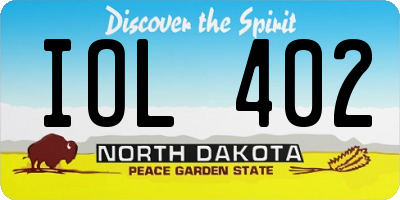 ND license plate IOL402