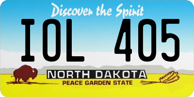 ND license plate IOL405