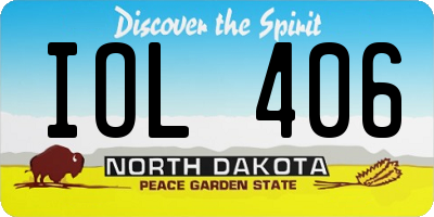 ND license plate IOL406
