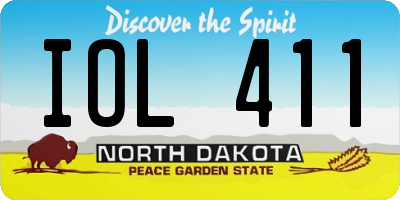 ND license plate IOL411