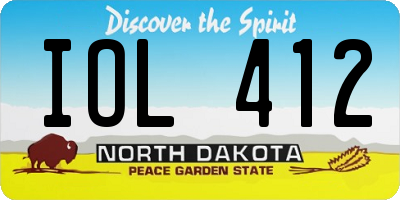 ND license plate IOL412