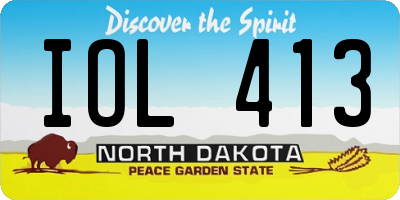 ND license plate IOL413
