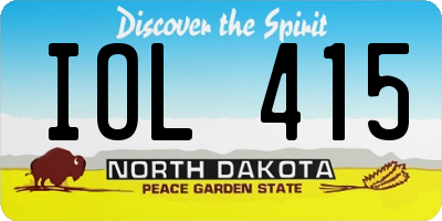 ND license plate IOL415