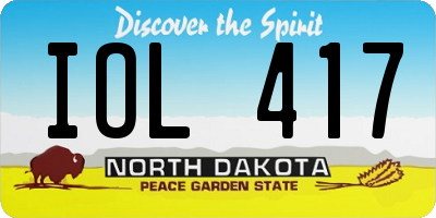ND license plate IOL417