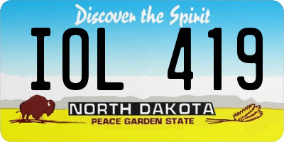ND license plate IOL419