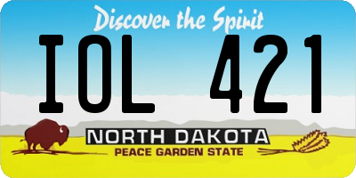 ND license plate IOL421