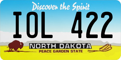 ND license plate IOL422
