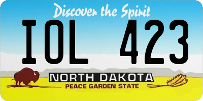 ND license plate IOL423