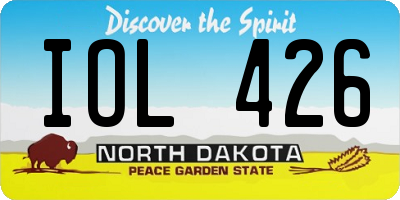 ND license plate IOL426