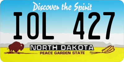 ND license plate IOL427