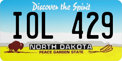 ND license plate IOL429