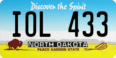 ND license plate IOL433