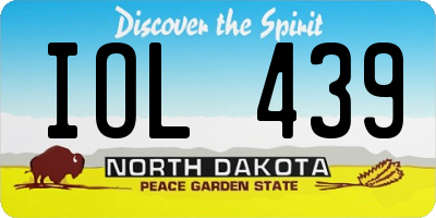 ND license plate IOL439