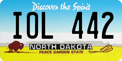 ND license plate IOL442