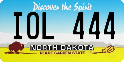 ND license plate IOL444