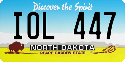 ND license plate IOL447