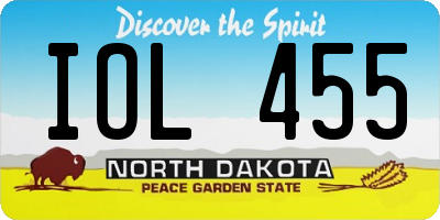 ND license plate IOL455