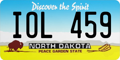 ND license plate IOL459