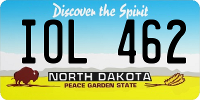 ND license plate IOL462