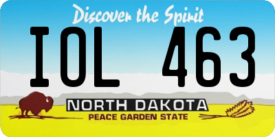 ND license plate IOL463