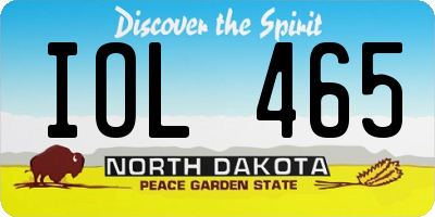 ND license plate IOL465