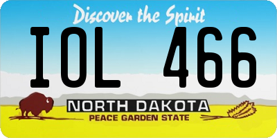 ND license plate IOL466