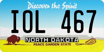 ND license plate IOL467