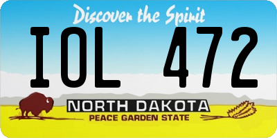ND license plate IOL472
