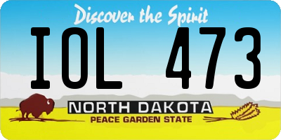 ND license plate IOL473