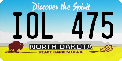 ND license plate IOL475
