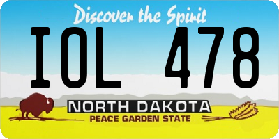 ND license plate IOL478