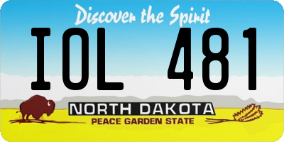 ND license plate IOL481