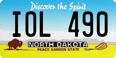 ND license plate IOL490