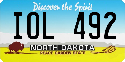 ND license plate IOL492
