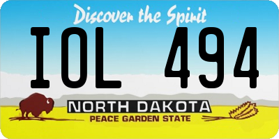 ND license plate IOL494